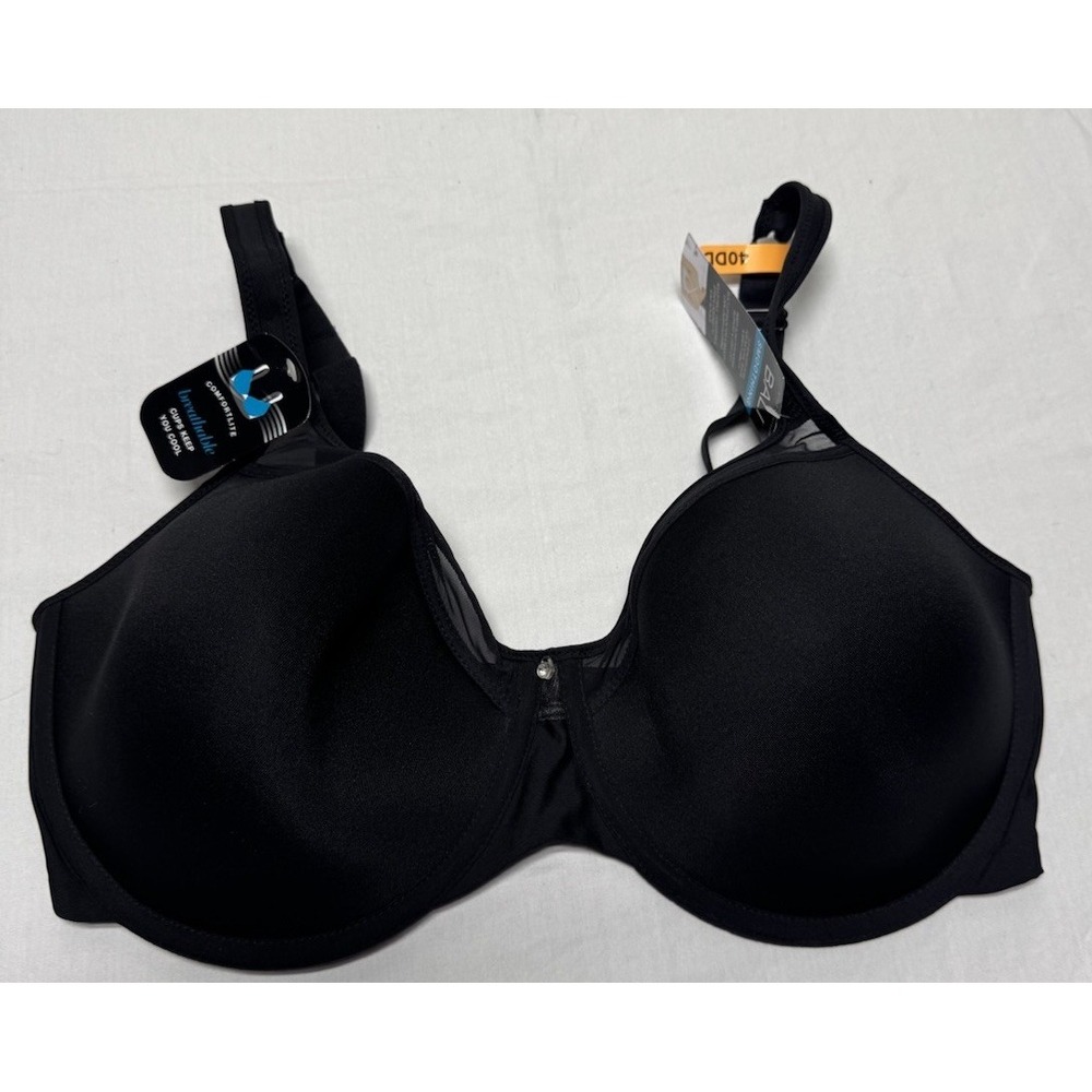 Bali Smoothing Black Bra 40DD Nwt Df3439 Underwire Breathable